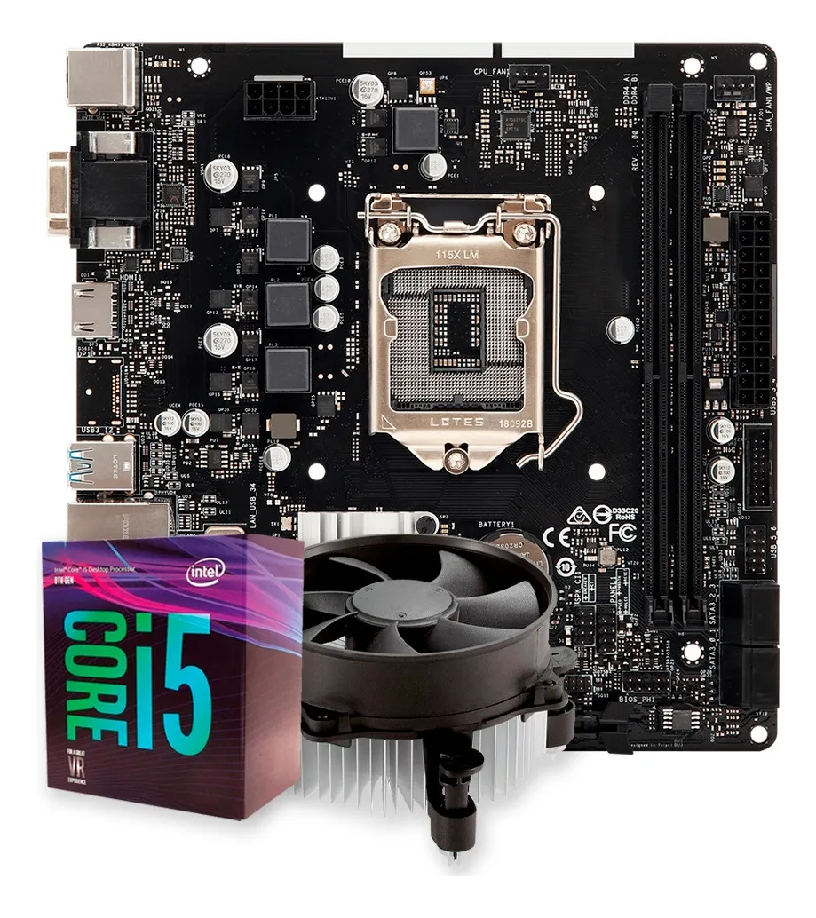 Kit Upgrade Gamer Intel I5-8400 +cooler + H310 Cor Preto