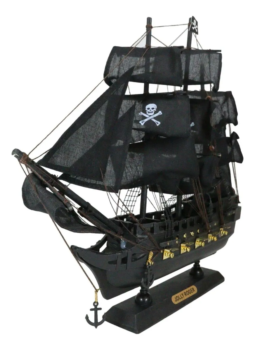 Navio Pirata Caravela Artesanal Barco A Vela Confection 44cm